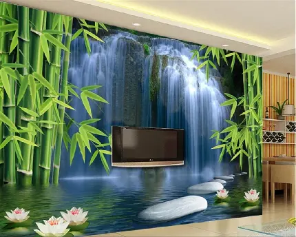 دانلود عکس کاغد دیواری جنگل بامبو بک گراند تلویزیون 