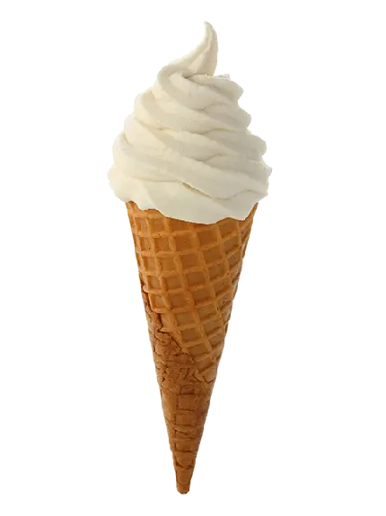 تصویر خوشمزه بستنی قیفی وانیلی دور بریده شده PNG 