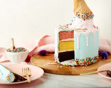 جدیدترین مدل عکس پروفایل کیک بستنی سه لایه خفن برای واتساپ