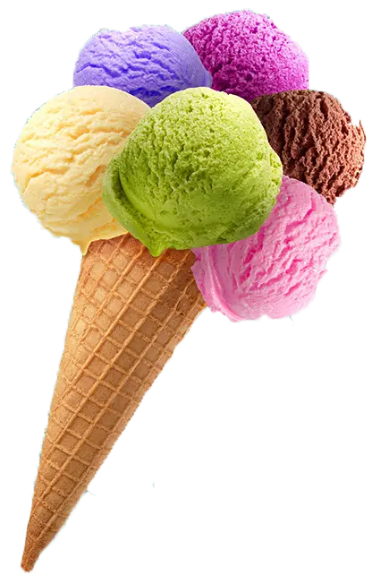 بستنی قیفی با انواع طعم های مختلف طالبی موزی شکلاتی توت فرنگی 
