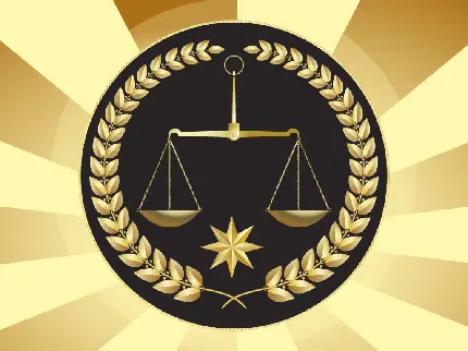  تصویر آرم عدالت با پس زمینه طلایی مشکی با کیفیت فوق العاده 