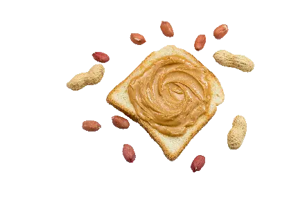 دانلود عکس دوربری شده کره بادام زمینی بر نان تست