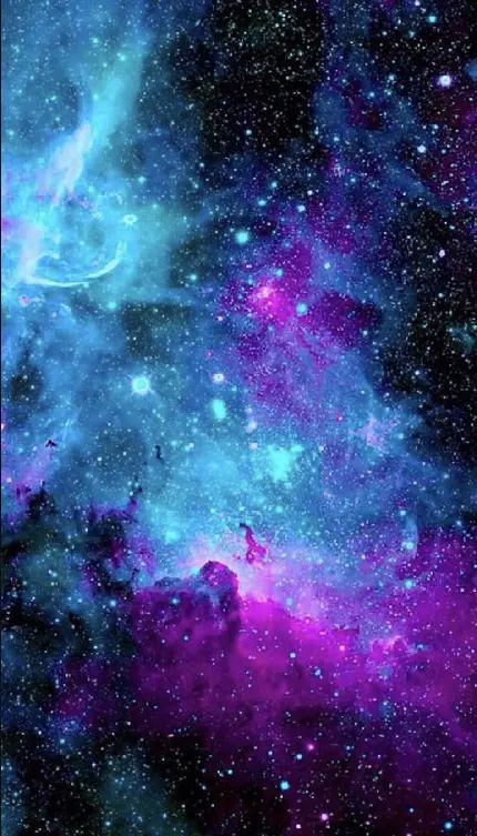 عکس سحابی و کهکشان به رنگ های آبی و بنفش امانتی زیبا از خدا