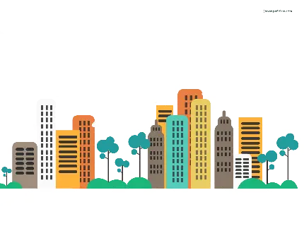 دانلود عکس نقاشی کامپیوتری شهر بزرگ و رنگی دور بری شده 