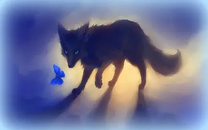 نقاشی دیجیتالی روباه سیاه گوگولی مناسب برای پروفایل واتساپ 