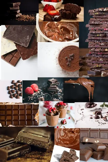 عکس چند تیکه از شکلات های متنوع سیاه و سفید برای والپیپر گوشی