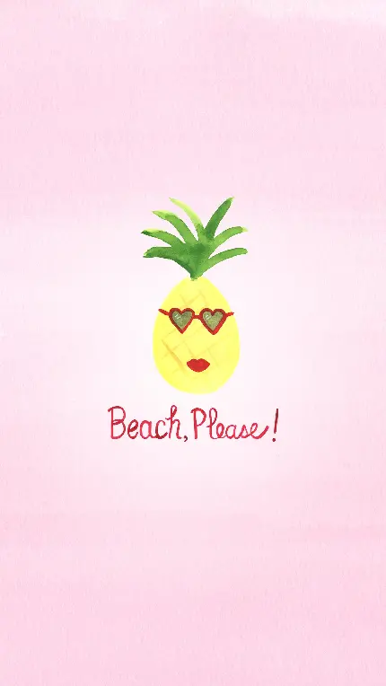 عکس نوشته ساحل لطفا Beach please با طرح آناناس بامزه