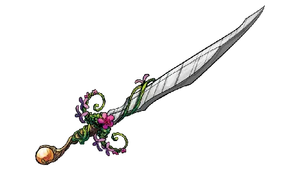 عکس شمشیر تیز و خوشگل با دسته گل و گیاه برای Photoshop