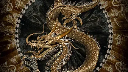 ترسناک ترین عکس طلایی مشکی اژدها برای Instagram