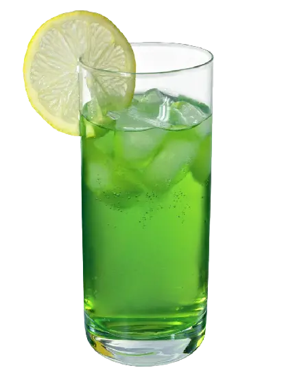  png عکس موهیتو لیمو سبز در لیوان شیشه ای با قالب های یخ