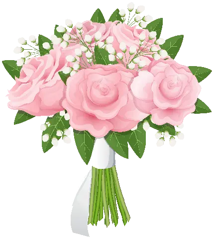 دانلود فایل png دسته گل رز زیبا صورتی بصورت دوربری شده