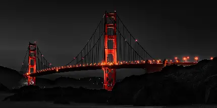 حس و حال عجیب تصویر پل گلدن گیت در شب Golden Gate at night 