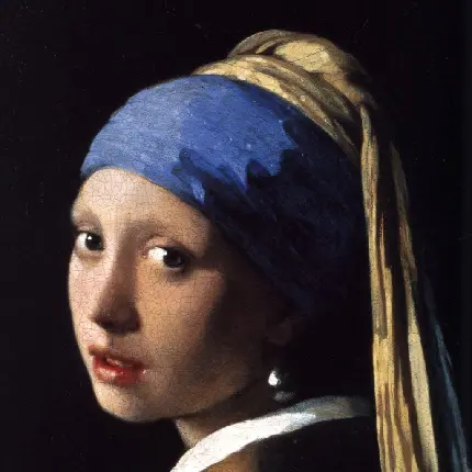 تصویر معروف ترین نقاشی یوهانس فرمیر نقاش مشهور هلندی با نام دختری با گوشواره مروارید 