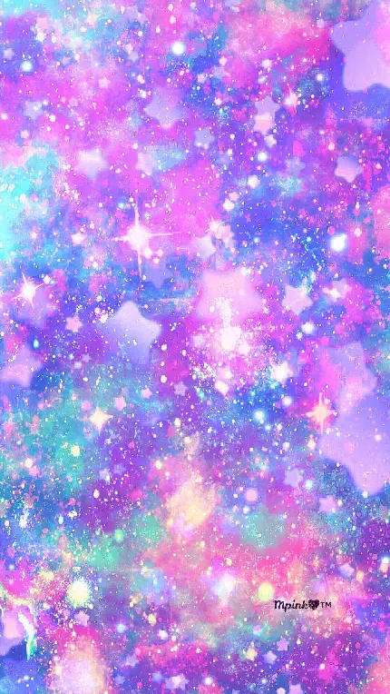 والپیپر زیبا و کهکشانی با رنگ های صورتی و بنفش 