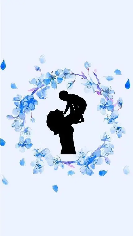 کاور هایلایت بارداری با دیزاین گلبرگ های آبی رنگ آرامش دهنده