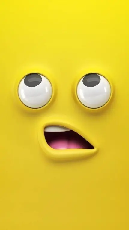 تصویر جالب از استیکر دهن کج با چشمای درشت زرد رنگ
