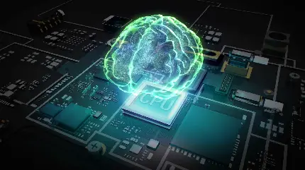 دانلود پس زمینه متفاوت تکنولوژی مغز در کنار سی پی یو کامپیوتر