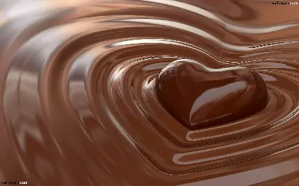 پس زمینه جذاب قلبی از شکلات مایع برای علاقه مندان شکلات