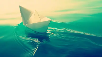 دانلود تصویر ساده قایق سفید در حال حرکت با جریان آرام آب