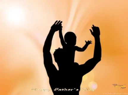 عکس احساسی پدر و پسر با پس زمینه غروب خورشید 