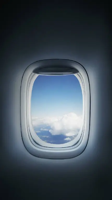 والپیپر پنجره شفاف و شیشه ای هواپیما برای شبکه های اجتماعی