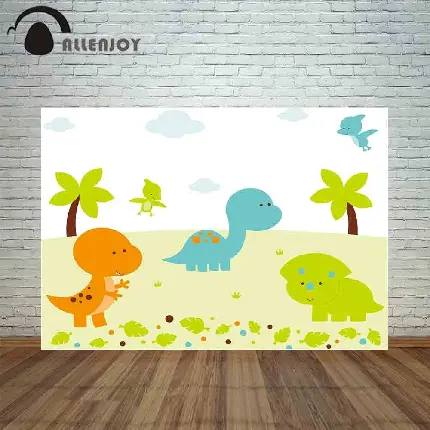 عکس نقاشی بچه دایناسور ها با رنگ های شاد و پرطراوت بهاری