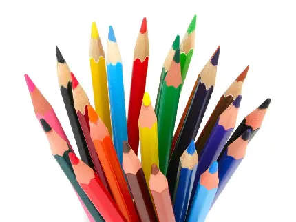 دانلود عکس مداد رنگی با زمینه سفید ساده مناسب کراپ کردن
