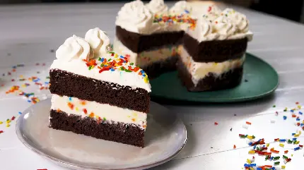 خوشگل ترین عکس تصویر زمینه کیک بستنی کاکائویی برای شیرینی پزی