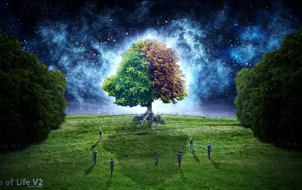 تاثیر گذار ترین عکس برای استوری درخت دو رنگ و متفاوت زندگی 