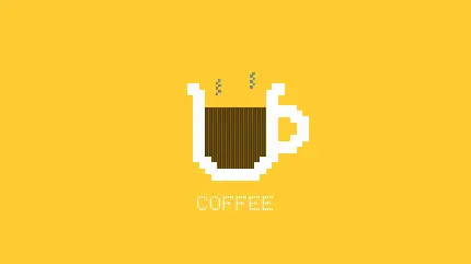 به روز ترین تصویر استوک فنجان قهوه مینیمال داغ در زمینه زرد