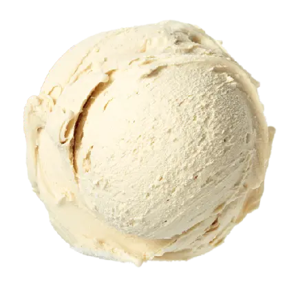 تصویر ساده و واقعی یک اسکوپ بستنی وانیلی دور بری شده 