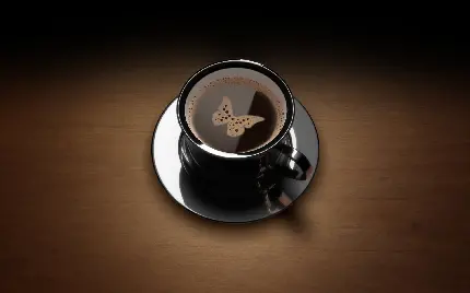 عکس فنجان قهوه لاکچری طرح پروانه با بو و طعم فوق العاده
