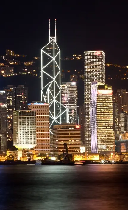 پربازدیدترین والپیپر باشکوه برج های درخشان در شب هنگ کنگ 