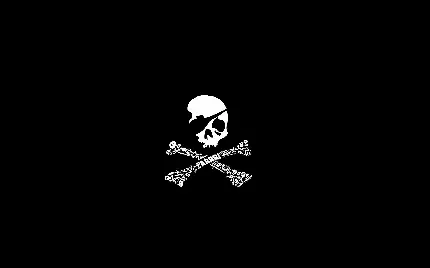 تصویر زمینه سیاه سفید خفن با طرح جمجمه دزدان دریایی برای لپتاپ