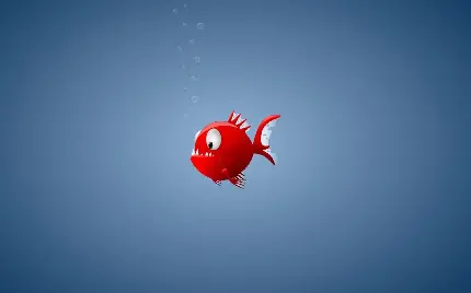 بک گراند کیوت ماهی قرمز کارتونی کوچلو با دندان های تیز