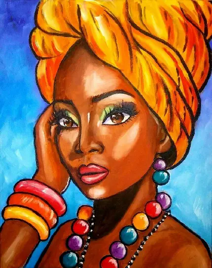 تصویر نقاشی انتزاعی زن سیاه پوست هنر دیواری زن انتزاعی پاپ آرت آفریقا