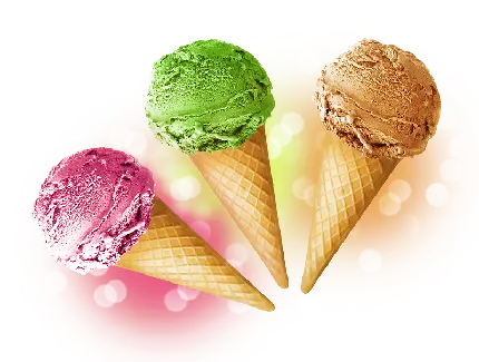 دانلود عکس بستنی قیفی با طعم های مختلف رایگان 
