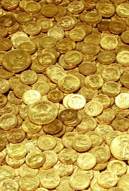 دانلود تصویر استوک جدید انبوه سکه های طلای دلار آمریکا 