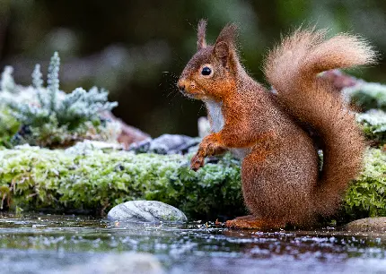 زیباترین عکس سنجاب بامزه و بانمک قرمز واقعی در طبیعت بکر و زیبا