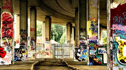 تصویر بدون ادیت و فتوشاپ از نقاشی دیواری و یادگاری نویسی دیوار های شهر 