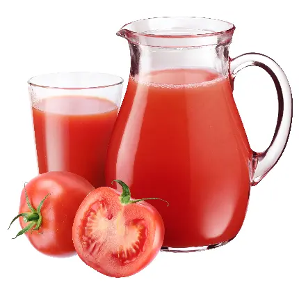 عکس آب گوجه فرنگی با خواص بی نظیر درون پارچ و لیوان png
