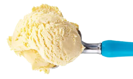 ساده ترین عکس از یک اسکوپ بستنی وانیلی بدون تزئین 