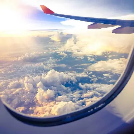 عکس استوک و پر ابهت منظره خارجی پنجره هواپیما با کیفیت عالی