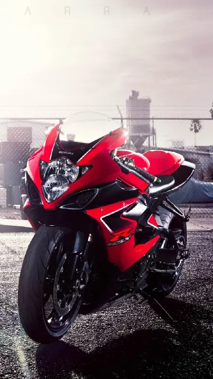 تصویر استوک خاص موتور سیکلت اسپرت قرمز با کیفیت عالی
