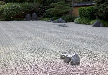باکیفیت ترین عکس باغ سنگ ژاپنی معروف به باغ ذن با وضوح Full HD