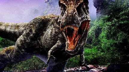 عکس دایناسور هیولای گوشتخوار با دندان های تیز بسیار وحشتناک