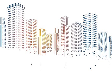 زیبا ترین طرح گرافیکی رنگی شهر بزرگ با فرمت پی ان جی PNG 