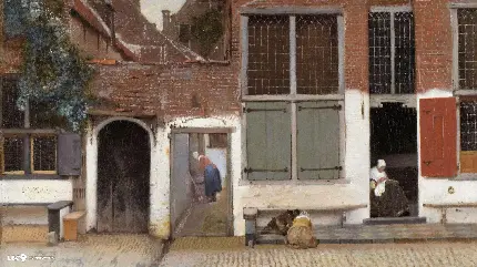 عکس فول اچ دی نقاشی خیابان کوچک اثر یوهانس فرمیر نقاش هلندی 