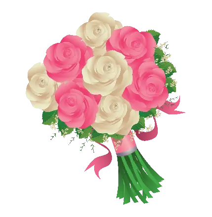 تصویر png دسته گل تزئینی و دوربری شده گل رز بدون زمینه