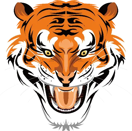 دانلود پی ان جی عکس سر ببر tiger نارنجی دیجیتالی وحشی